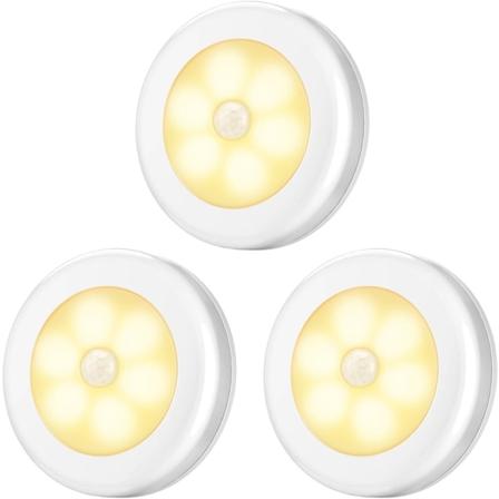 3 stk menneskelig intelligent induksjon LED litiumbatteri magne