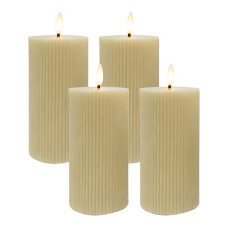 LED-lys sæt med 4, ægte voks, 18 cm