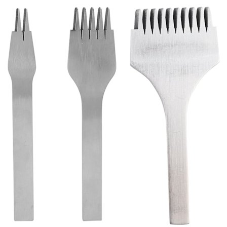 3 stk Stål Lær Meisel Hullslag 2+5+10 Pigg DIY Håndlaget Lærhåndverk Verktøysett (3,38 mm 0,13 tommer)
