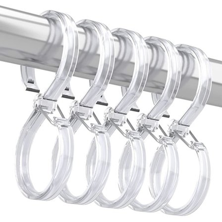 8 st duschdraperi krokar ringar, plast rostfria duschdraperi krokar för duschdraperi, S krokar för hängande gardin, kläder