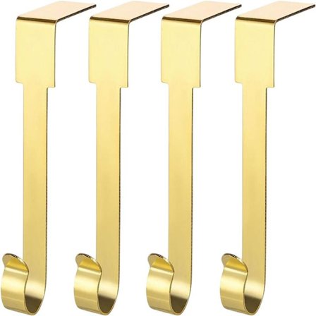 4-pakning julestrømpeholdere, metallkroker for å henge julestrømper, strømpeholdere for peishylle for juledekorasjoner