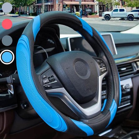 Blått rattdeksel - Bildekk i skinn, Universal Si