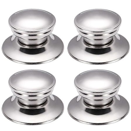 4 stk. Kjøkken Grytelokk Håndtak Panne Lokk Rustfritt Stål Håndtak Gryte Tilbehør