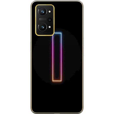 Kompatibel Mobilcover til Realme Realme GT Neo 3T Minimalistisk neonbogstav I i regnbuefarver mod mørk baggrund