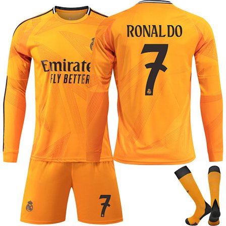 Real Madrid Bortatröja Långärmad Barn, Storlek 24-25 Nr 7 Ronaldo 28 No.7 Ronaldo