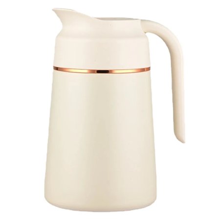 1,3L Termokande i Rustfrit Stål Dobbeltvægget Vakuumisoleret Kaffebeholder 22 x 13 cm, (Hvid)