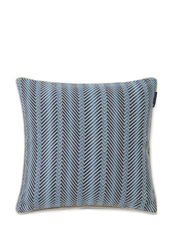 Zig Zag Printed Linen/Cotton Pillow Cover Home Textiles Cushions & Blankets Cushion Covers Multi/mønstret Lexington Home
