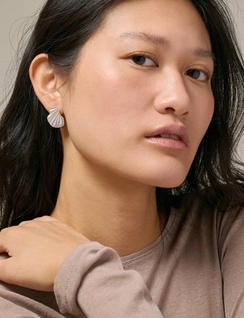 Enamel Copenhagen Earring, Wave - Silver - ONE SIZE