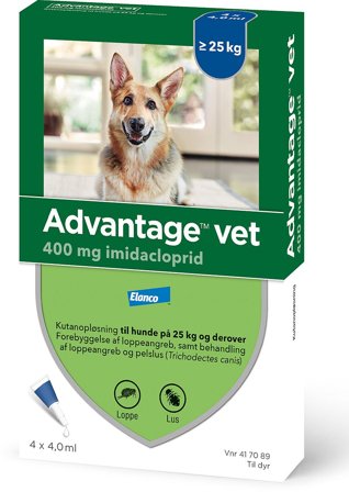 Advantage Vet Spot-on til Hund Hund 25-40 kg (4X4 ml), Tøj & Bolig, Flåter & Lopper, Flåt- Og Loppemiddel Til Hunde