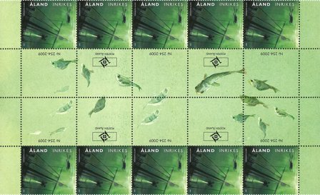 Åland - Dykning - Postfrisk gutter 10-stribe