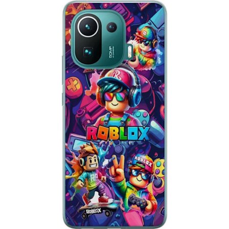 Kompatibel Mobilcover til Xiaomi Xiaomi Mi 11 Pro Farverig Roblox gaming gruppe med hovedtelefoner, controllere og neonfarver perfekt til børn og gam