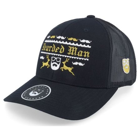 Ho-Ho-Hats - Svart trucker Keps - Ugly Christmas Logo Black Trucker @ Hatstore