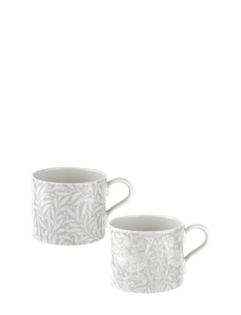 Pure Morris Willow Bough 12Fl.oz Mug Set Of 2 Grey Morris & Co