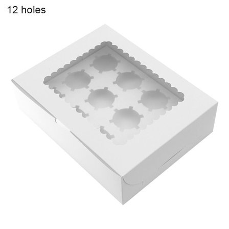 Papperspresentförpackning Cupcake Box Fodral 12 HÅL 12 HÅL