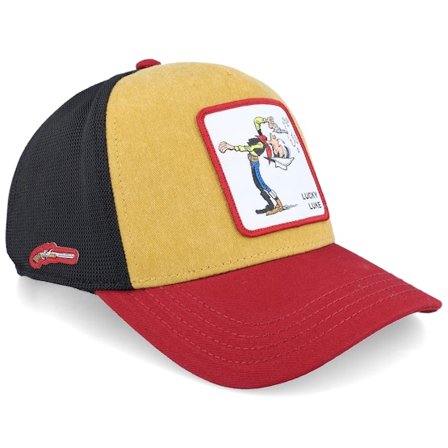 Capslab - Lucky Luke Red/Yellow/Black A-Frame Trucker Trucker Yellow Cap - @ Hatstore