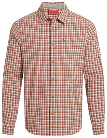 Craghoppers M's NosiLife Nuoro Check Long Sleeved Shirt Red Beach Check