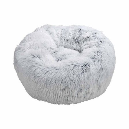 Rund Pude til Hund & Kat "Fluffy" 55cm Hvid Melange