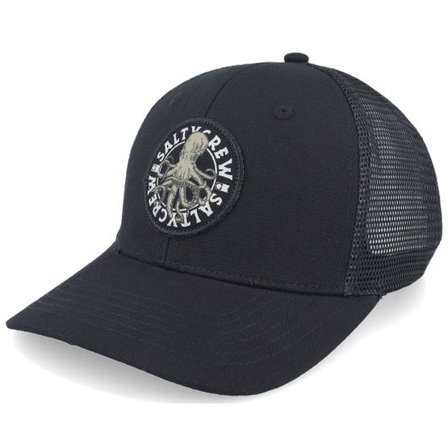 Salty Crew - Svart trucker Keps - Tentacles Retro Black Trucker @ Hatstore