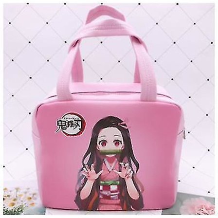 Piirretty Anime Paholaisen Terä Kapasiteetti Pu Lounaskassi Vaaleanpunainen