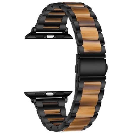 Urrem til Apple Watch iWatch 38-40-41MM sort + kaffe resin