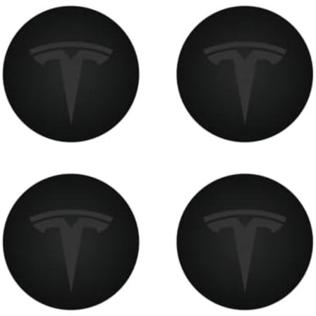 Hjulnavkapslar Cover (4st) för KAVANIC Tesla Model Y Model 3 Modifiering Cover (svart/mattsvart)