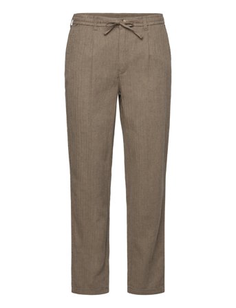 Lindbergh Linen Blend Herringbone Pants - Beige - L