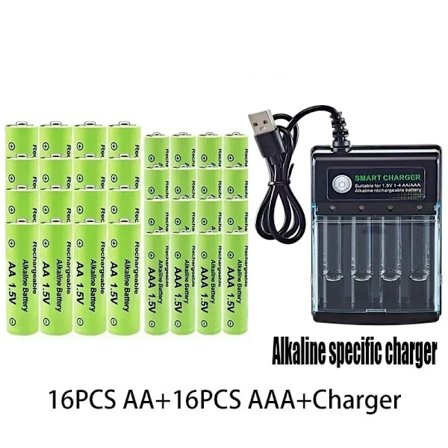 Originalt genopladeligt batteri 1,5V AA9800mAh+AAA8800mAh+Oplader til computerurradio Videospil Digitalkamera AA AAAbatteri