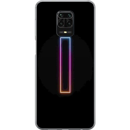 Kompatibel Mobilcover til Xiaomi Xiaomi Redmi Note 9S Minimalistisk neonbogstav I i regnbuefarver mod mørk baggrund