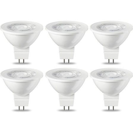 6-pack GU5.3 MR16 LED-lampor 5W Varmvit Ej Dimbar 220V [Energiklass G]
