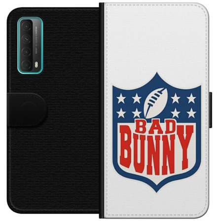 Kompatibelt Lommeboketui til Huawei P smart 2021 Bad Bunny rød grafisk plakat med portrett og typografi i latinamerikansk popdesign