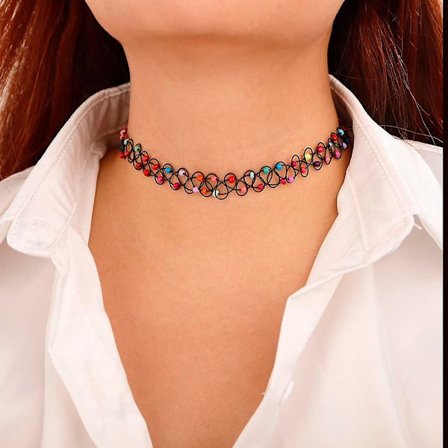 Htooo Kvinders Choker Halskæde Sæt Stræk Krave Choker Halskæde Med Perle Til Teen Piger Kvinder (style2)
