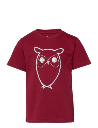Big Owl T-Shirt - Gots/Vegan T-shirt Rød Knowledge Cotton Apparel