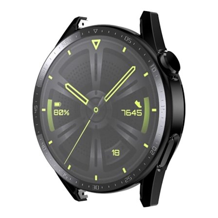 ENKAY Huawei Watch GT 3 (46mm) electroplated scale cover + tempered glass - Black