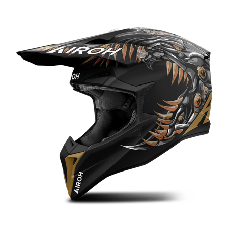 Kask Cross Airoh Wraaap Cyborg Matowy Czarny XL