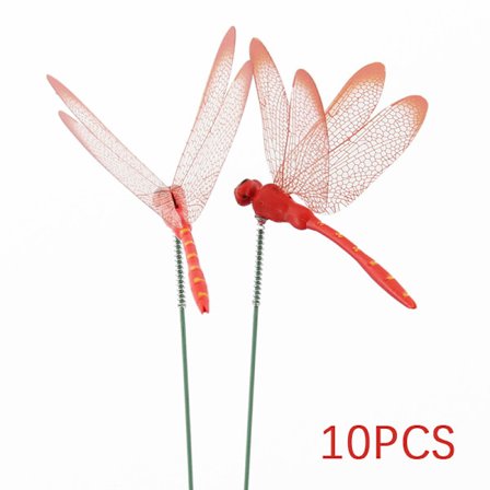 10 st Trollsländor Insats Pinne Dekoration Trädgårdsarbete Prydnad Blå 10 ST