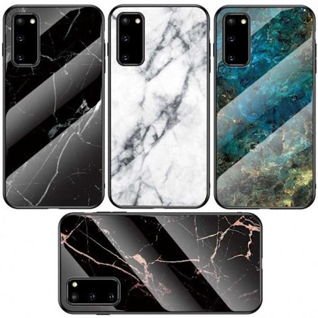 Samsung A71 Marble Shell 9H hærdet glas bagside glas bagside V2
