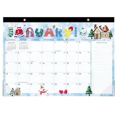 Bordkalender 2026 Vægkalender 2026 Dækker fra januar 2026 til juni 2027