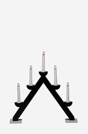 Jotex - 5 Lj Trä 44cm Matt svart Elljusstake - Köp Adventsljusstakar hos Jotex