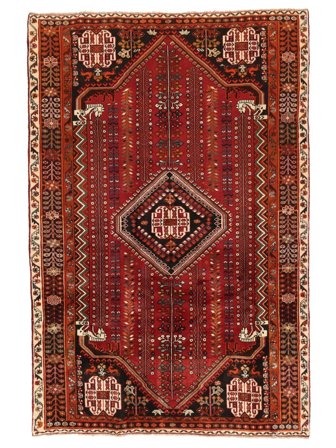 Qashqai Fine Rug Oriental Dark Red/Black (Wool, Persia)