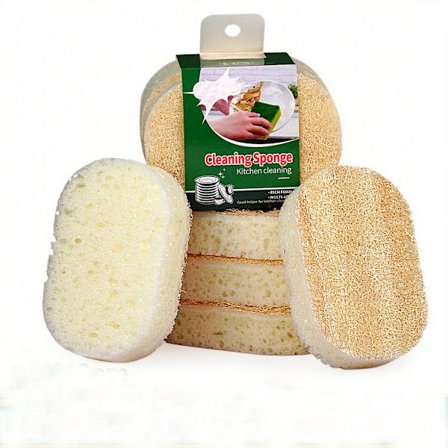 Svamp-Skrubb-Natur Svamp-9-Pack Skumgummi Loofah Skursvampar, Köksdisk Svampar, Gårdshus Gammaldags Loofah Grytskrubbare, 12x8cm