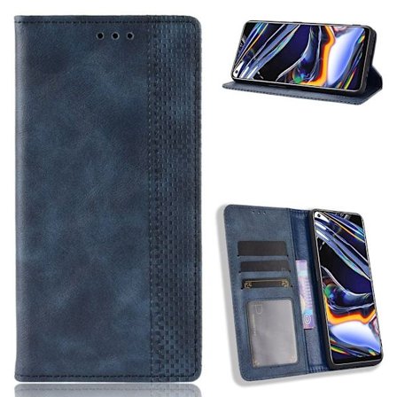 Bofink Vintage läder Realme 7 Pro fodral - Blå