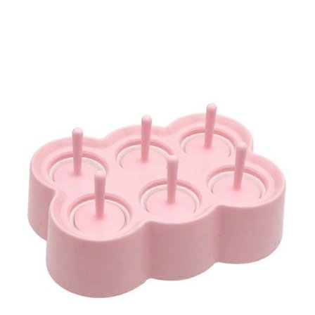 Rose Isform [6 Hulrum], Isterningbakke med 6 Silikoneceller, Fødevaregodkendt Køkkenredskab Værktøj Ispind Is Sorbet til Børn & Voksne