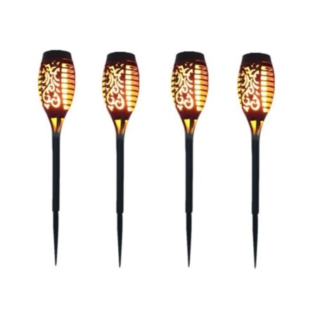 12 stk. LED solcellelamper 54 cm blinkende lys udendørs have dekoration - 4-pak