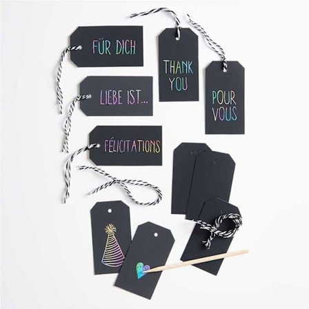 12 regnbågsskrapa av pappersetiketter