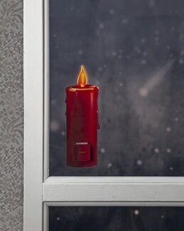 Ikkunakoriste adventtikynttilä paristokäyttöisellä LED-valolla Punainen