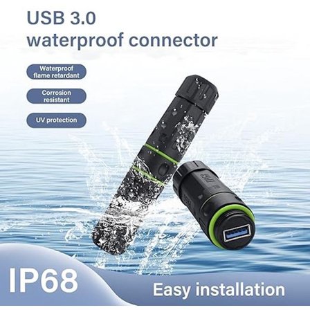 ING USB 3.0 Vanntett Plugg – IP68-klassifisert USB-port til buss vanntett kobling for pålitelig dataoverføring og utendørs lading
