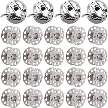 Metallinen puolakotelo, 4 kpl ompelukoneen puolakotelo, 20 kpl metallisia puolia, yhteensopiva Singer Janome Brother -standardin 