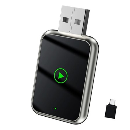 Trådlös CarPlay-adapter för iPhone, Konvertera trådbunden till trådlös Apple CarPlay-adapter, USB & USB-C/Type-C
