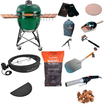 Kamado sumo Deluxepaket, grön kolgrill | Utematlagning > Grillar > Kamadogrillar | Bagaren och Kocken