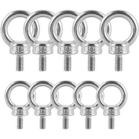 12 kpl Renkaat - M6 304 Ruostumaton Teräs Nosto Silmäpultit Ruuvattavat E